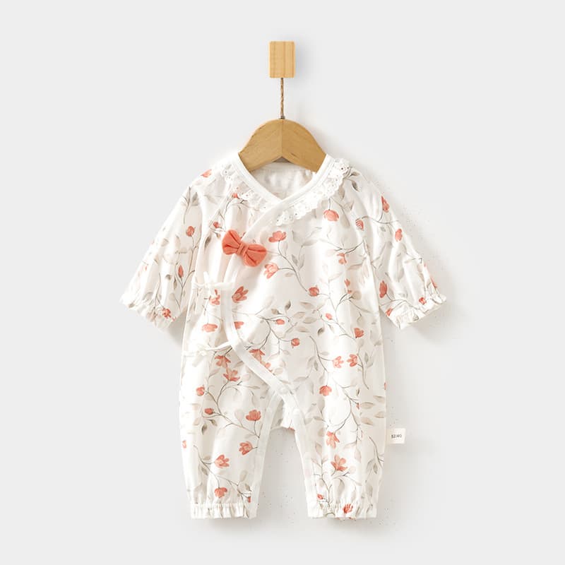 Newborn Ice Oxygen Cotton Butterfly Clothes, Baby Girl Summer Thin One-piece Clothes, Infant Air-Conditioning Clothes, Infant and Toddler Crawl Clothes