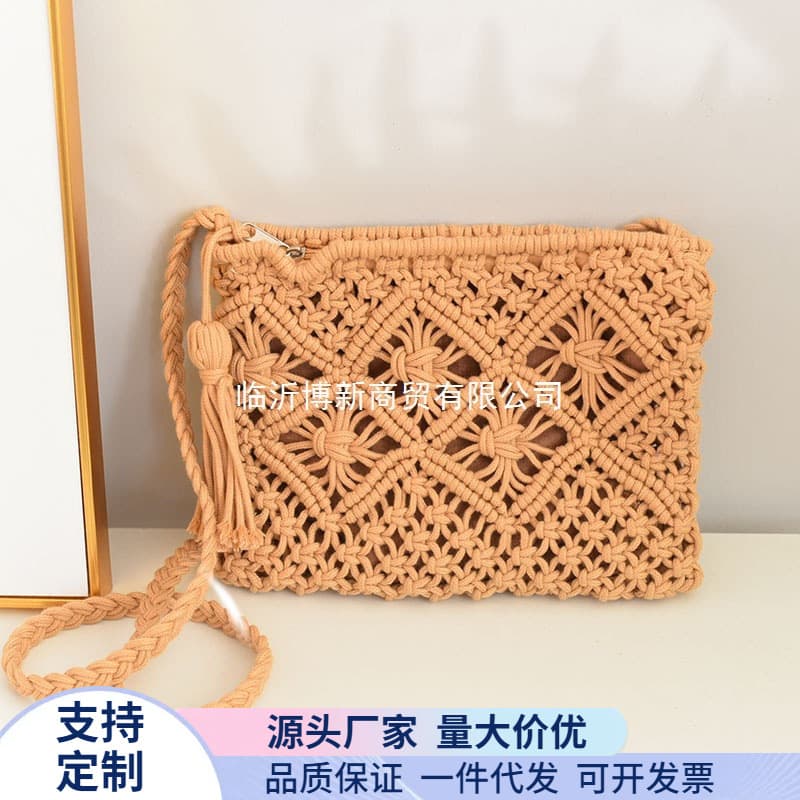 Minimalist Tassel Crossbody Bag Straw Woven Bag Vintage Woven Bag Summer Vacation Beach Bag Shoulder Bag Casual Manufacturer