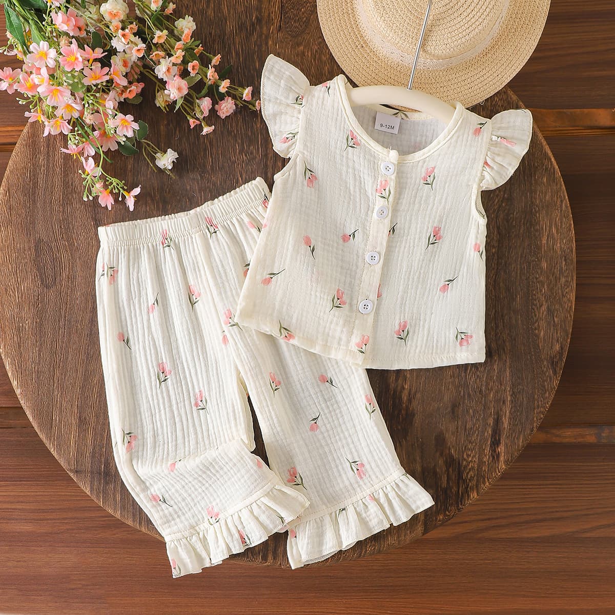 2026 Shein Amazon Hot Selling New Style Foreign Trade Summer Cool Linen-Feel Two-Piece Set Fresh Factory