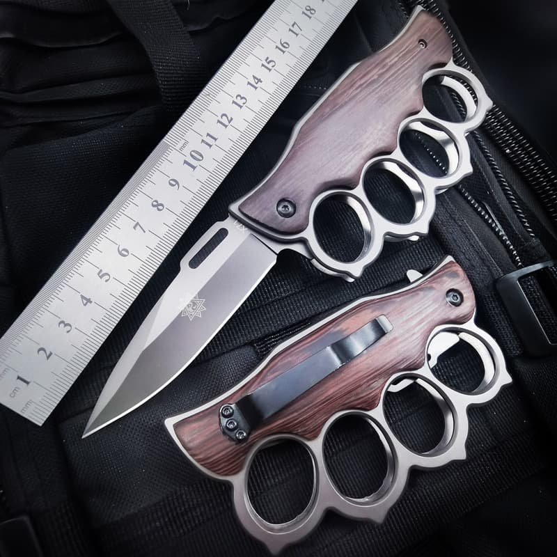 Foldable Multi-Functional Outdoor Self-Defense Boxing Gloves Knife Tiger Finger Car Window Breaker Vehicle Emergency Tool