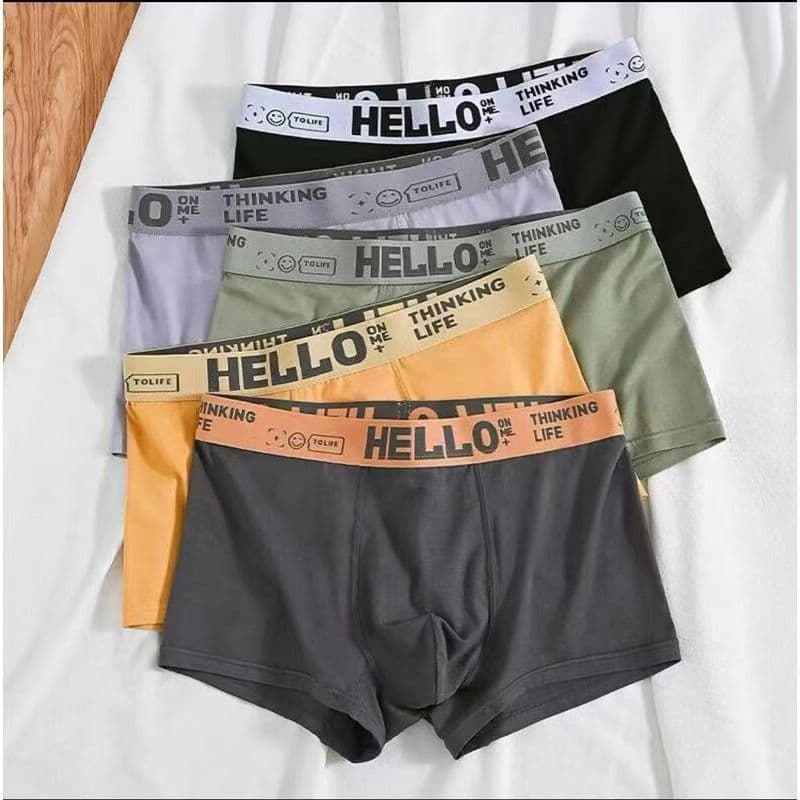 Men's Boxer Briefs Autumn Winter Breathable Comfortable Large Size Four-Corner Shorts Simple Breathable Flat Angle Briefs Wholesale