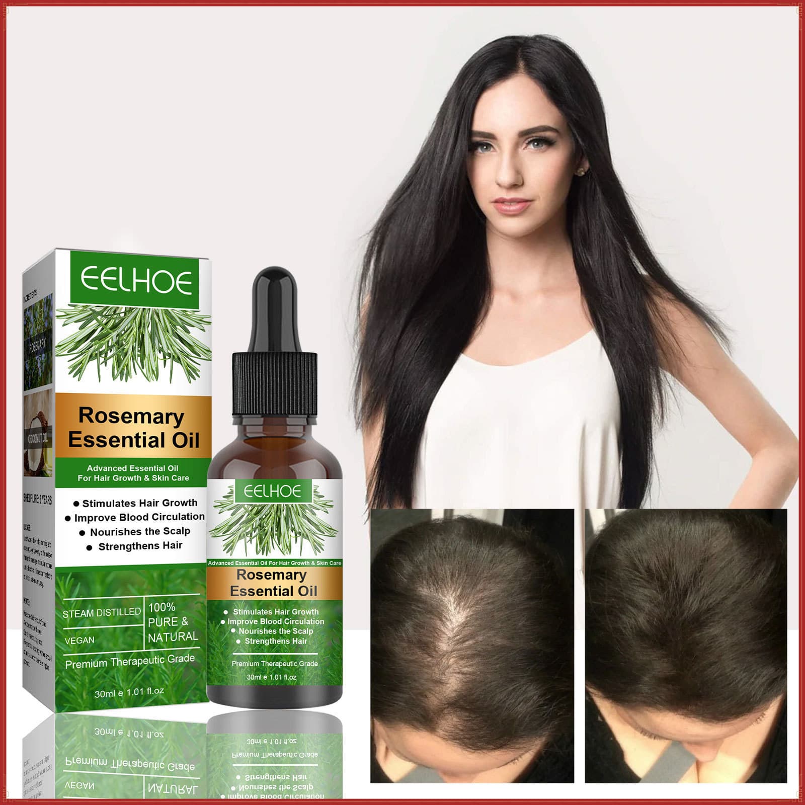 EELHOE Rosemary Nourishing Hair Oil, Anti-Breakage Hair Growth Oil, Anti-Hair Loss Scalp Oil