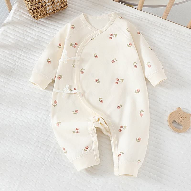 Baby Jumpsuit Pure Cotton Summer Style Anyang Baby Clothing Newborn Baby Outing Clothes Small Month-Old Girl Crawling Clothes