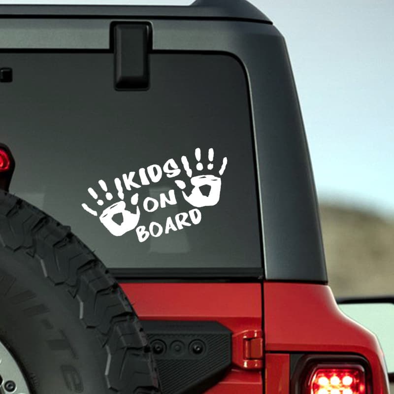 Cross-border car stickers KIDS ON BOARD baby in the car palm warning reflective car stickers scratch stickers