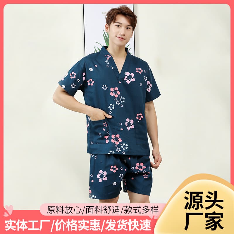 Women's pure cotton bath clothes, plus size men's SPA beauty and wellness center physiotherapy bath center massage sauna home
