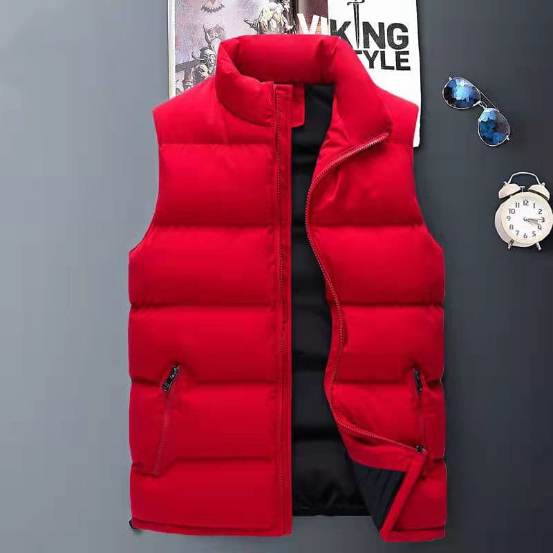 Amazon cross-border plus size casual men's vest, men's autumn and winter warm down cotton vest, men's style, multiple pockets