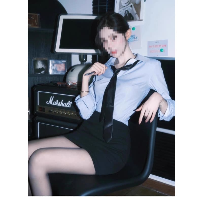 Japanese Office Lady Professional Sexy Pure Desire Long-Sleeve Shirt Early Autumn Tight Pencil Skirt School-Style JK Set