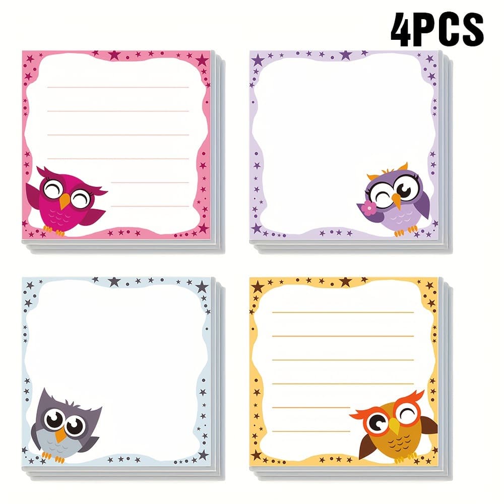 Cross-border sticky notes owl four-piece set Sticky Notes animal sticky notes self-adhesive notes