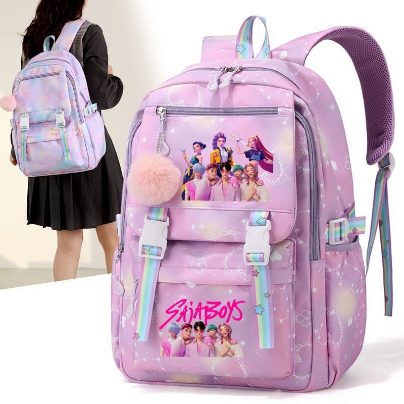 Amazon's New Demon Hunter Kpop Cartoon Print Backpack Student Girl Backpack Lightweight Backpack