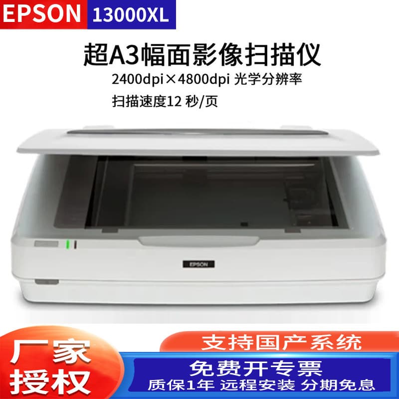 New Epson 13000XL Flatbed A3 Format Scanner for Photos, Drawings, Fabric, and Printing