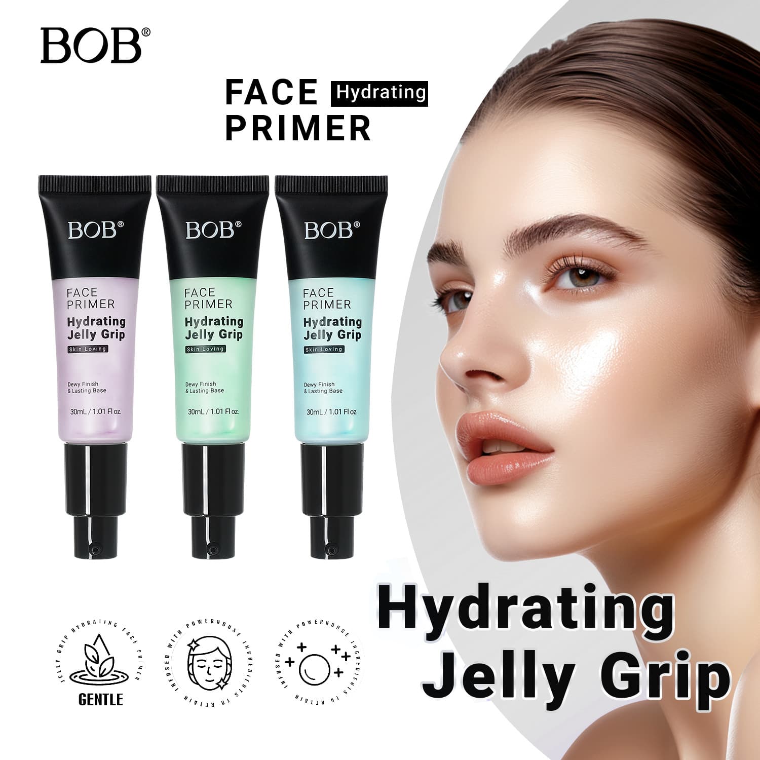 bob Cross-border Makeup Primer Long-lasting No Caking Invisible Pores Refreshing Hydrating Moisturizing Makeup Base Primer for Women Wholesale