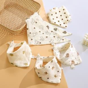 Class A Cotton Gauze Baby Bib, Waterproof Thin Infant Drool Bib Anti-Spit-Up for Babies, Drop Shipping