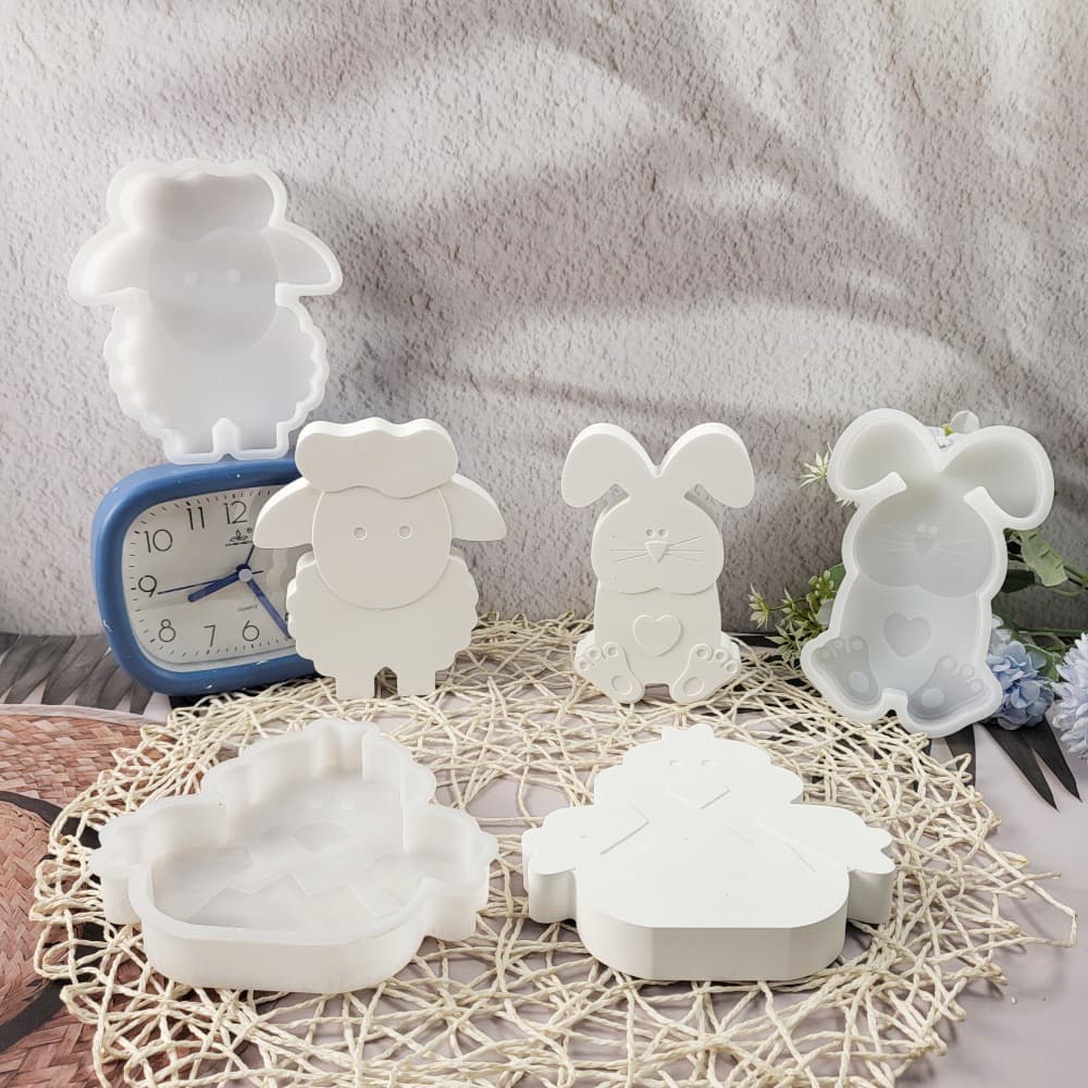 S0946+S0947+S0948 Easter Three-Piece Set Ornament Cement Plaster Mold DIY Silicone Mold