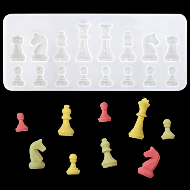 Tangbao In Stock 16-Count International Chess Handmade Resin Mold Mirror Surface Resin Mold DIY Candy Mold