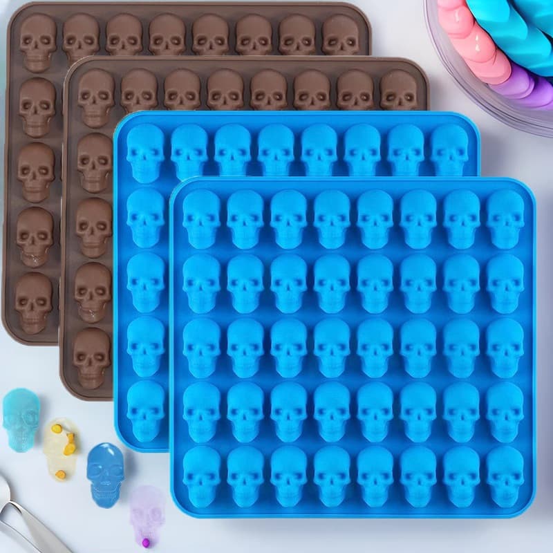 40-Cavity Small Skull Silicone Mold Baking Silicone Mold Popular Wax Candy Mold Hot Selling Chocolate Mold