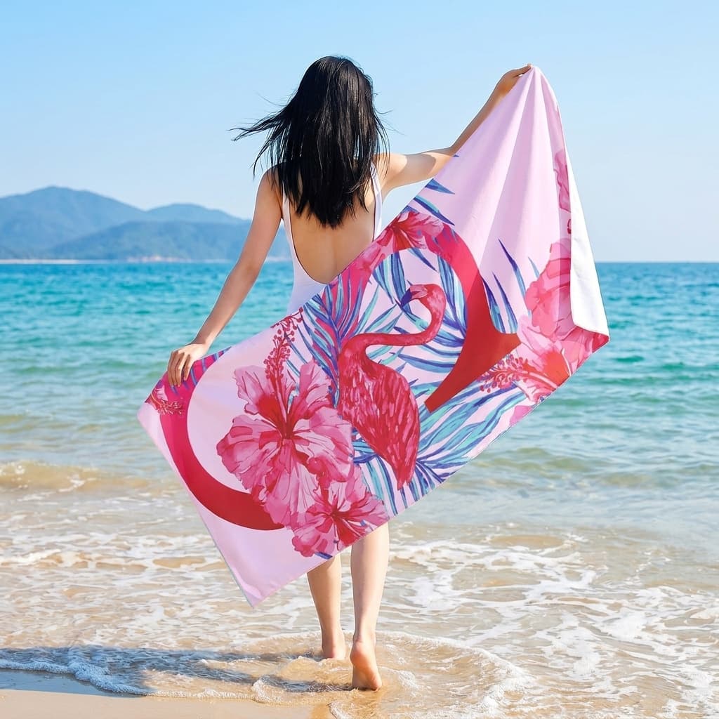 Cross-border Microfiber Double-sided Velour Beach Towel Quick-dry Absorbent Printed Swimming Bath Towel Beach Sun Protection Factory Direct Wholesale