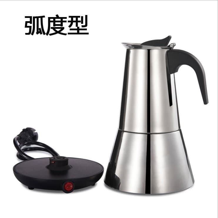 304 Stainless Steel Italian Electric Moka Pot Espresso Coffee Maker Home Coffee Machine for Cross-Border Sales
