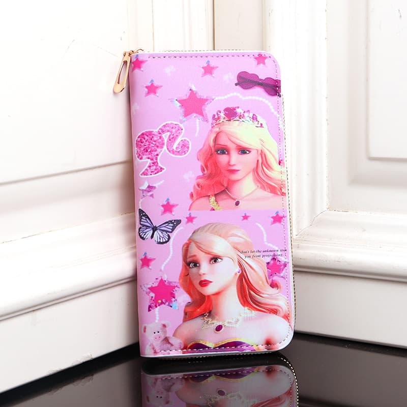 Cross-border Trade Cartoon Barbie Princess Doll Multi-slot Multi-compartment Long Wallet for Women and Girls