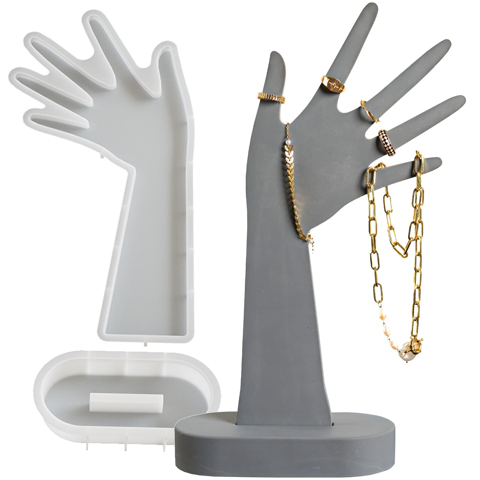 Vertical jewelry display stand silicone mold aromatherapy plaster hand ornaments hanging table ornaments