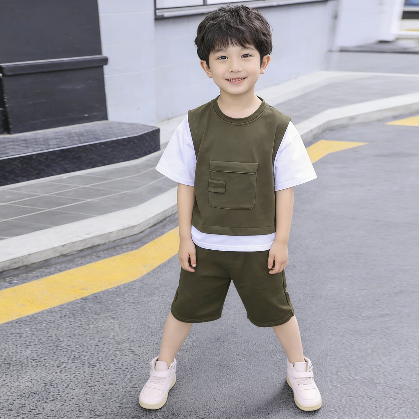 2026 New Trendy Boys' Short Sleeve Set, Cool Summer Outfit for Kids, Stylish Streetwear for Toddlers