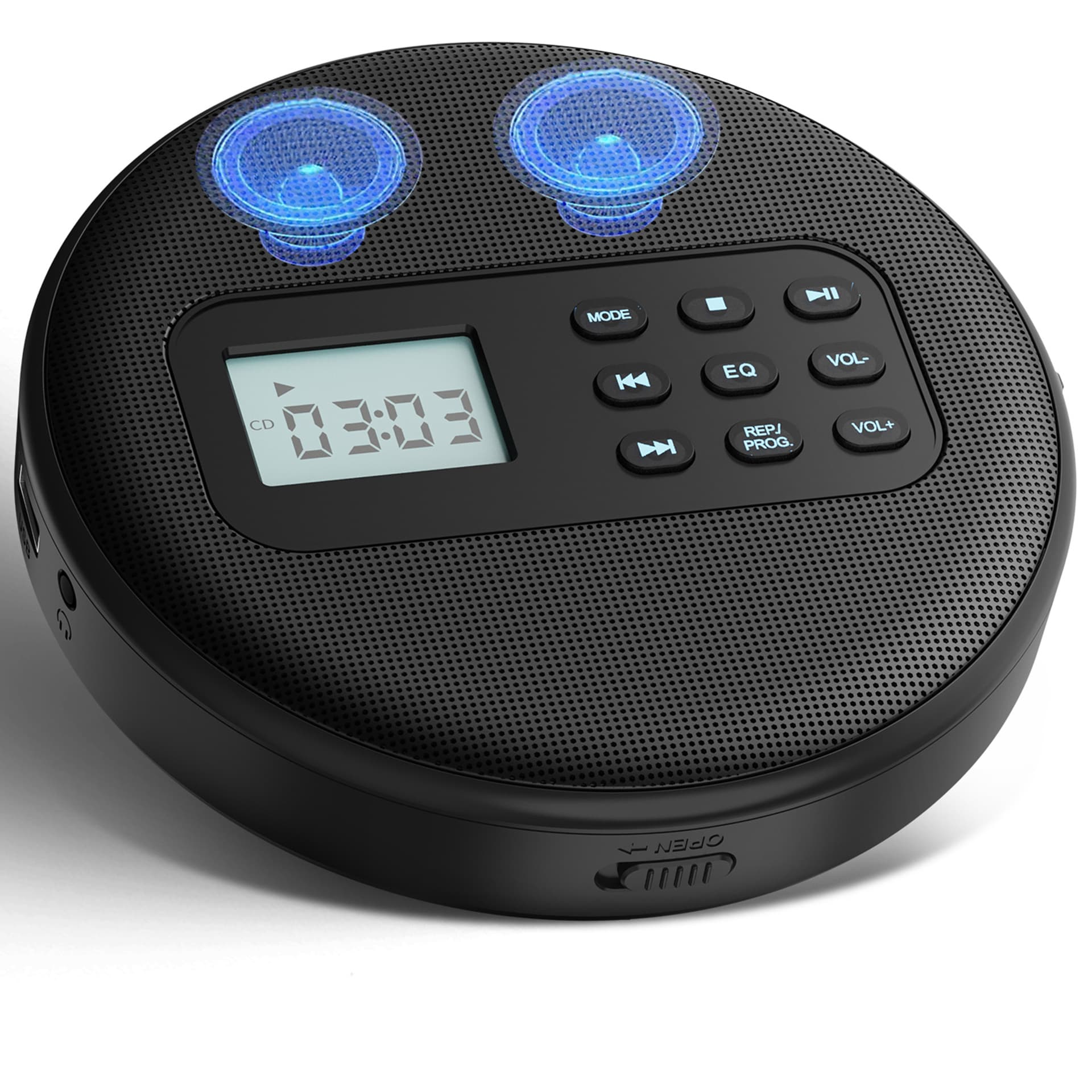 Portable CD Player MP3 Music Album Dual Speakers Compact Disc Personal Audio Player with USB Cable And Headphone Included