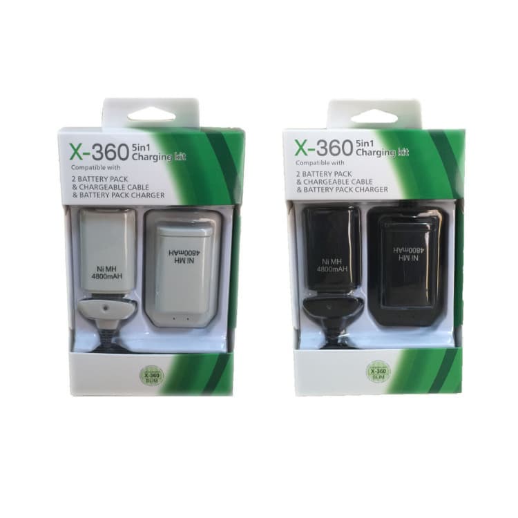 XBX360 5-in-1 Battery Kit XBX360 Dual Battery Charging Kit XBX360 Controller Battery