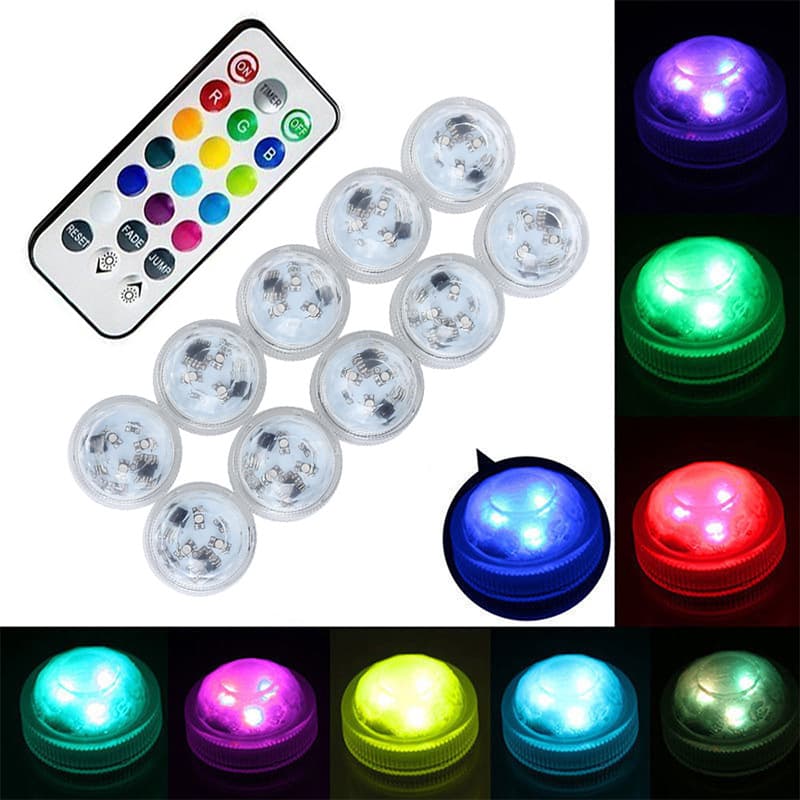 Factory Sale LED Remote Control Submersible Aquarium Light, Atmosphere Toy Light for Bath, Landscape, Vase, and Candle Lamps