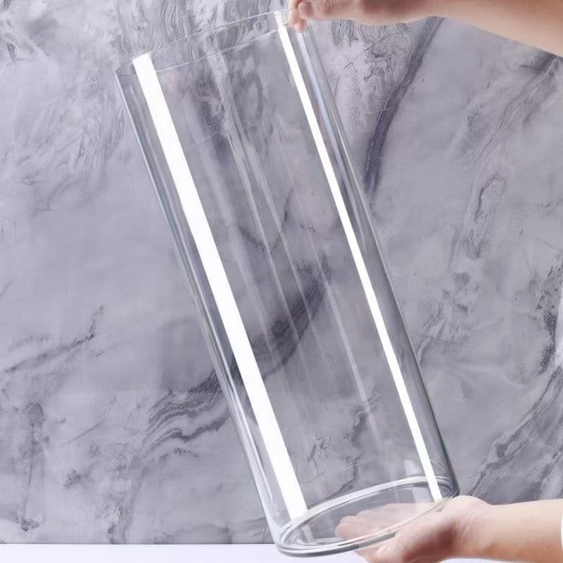 Thickened Acrylic Vase for Living Room Flower Arrangement, Premium Water Culture Vase with 25CM Diameter, Shatterproof Plastic Flower Bucket