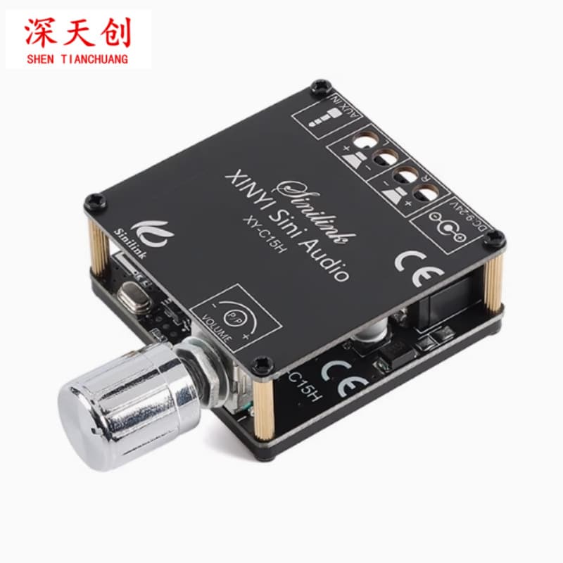 XY-C15H 20W*2 Stereo Bluetooth Digital Amplifier Board Module Dual Channel 360° Continuous Tuning