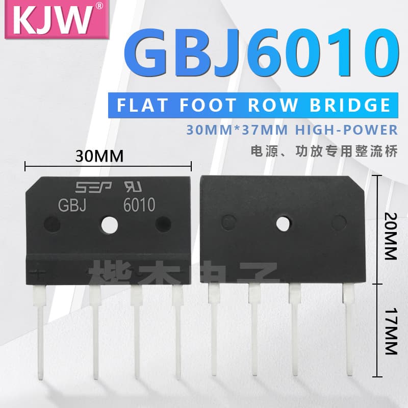 In Stock SEP Bridge Stack KBJ6010 GBJ6010 Rectifier Bridge 60A 1000V Flat Bridge Flat Pins, DIP