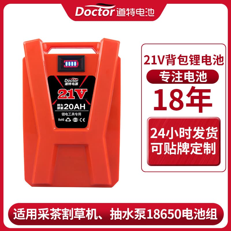 21V Backpack Battery Lithium Power Trimmer Grass Cutter Water Pump Three-Element Power 18650 Battery Group MTB Style Tea Picking