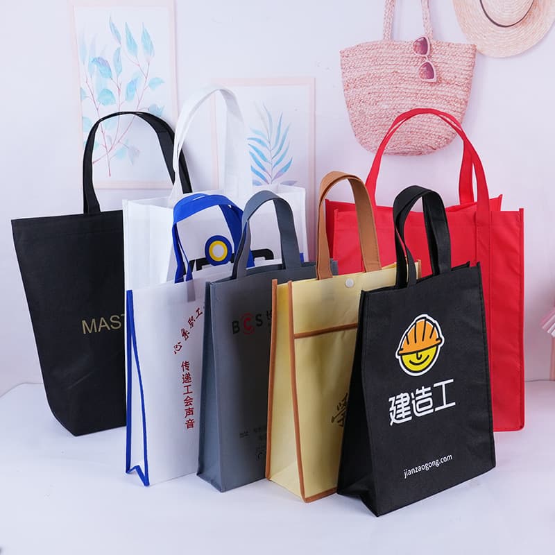 Custom Logo Handle Bag Advertising Bag Non-Woven Tote Printed Text QR Code Mall Shopping Bag Printing
