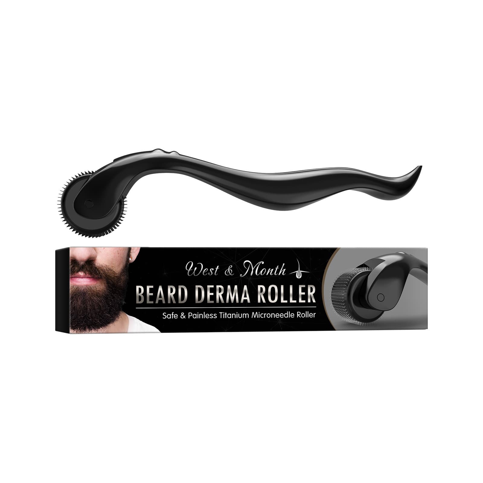 West&Month Beard Growth Roller Moisturizing Beard Roller Hair Shaving Cleaning Beard Comb Care