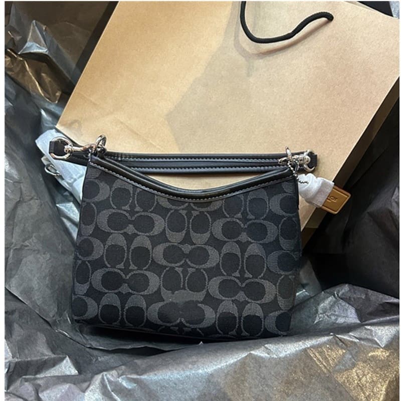 2026 New Laurel Mini Hobo Bag Denim Black, Shoulder Handbag for Commute, Mini Crescent Bag