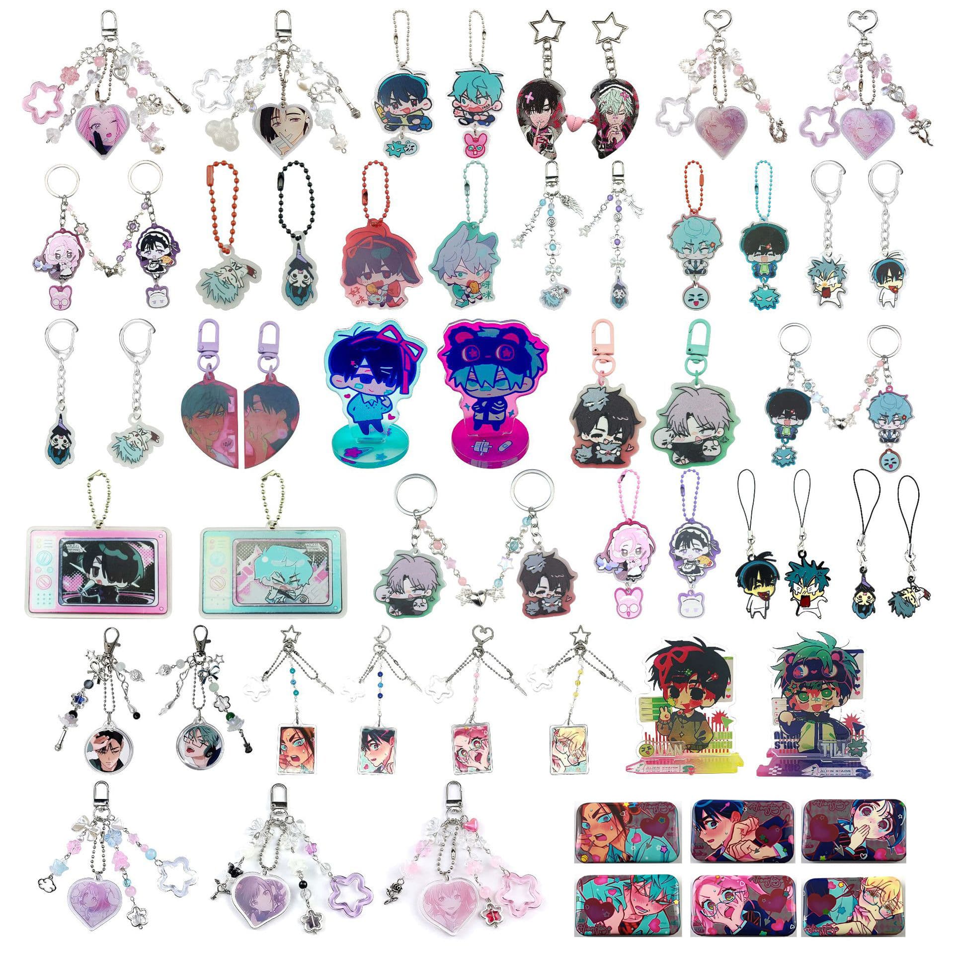 Anime Peripheral Alien Stage Acrylic Keychain IVAN and TILL Cute Cartoon Doll Keychain Wholesale