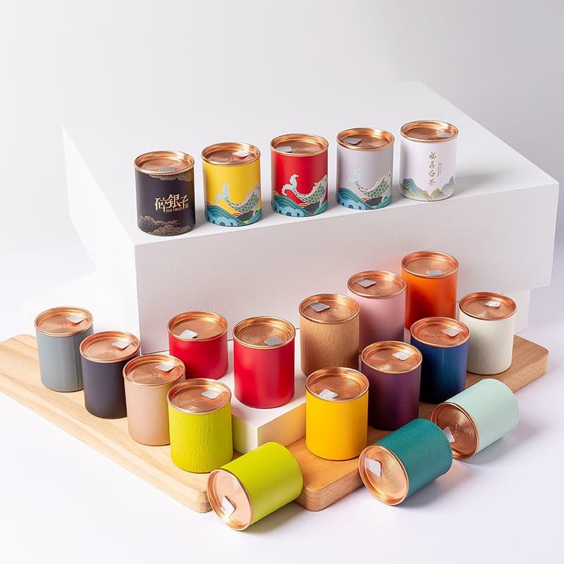 Custom small paper can tea can Pu'er green tea black tea easy-tear paper can happy tea can tea container tea packaging box