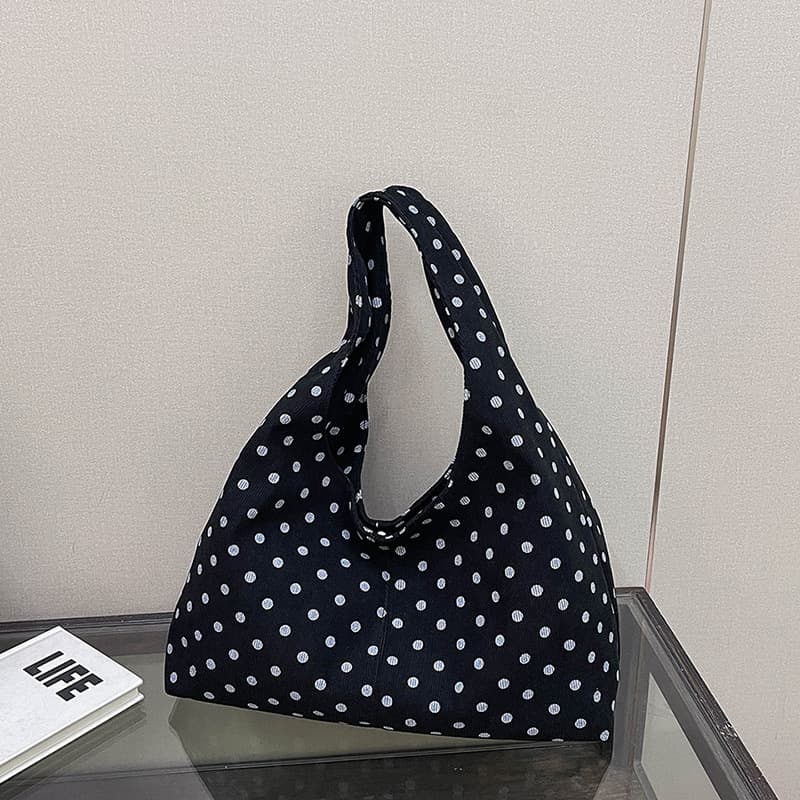 New Korean Leopard Print Cloth Bag Women's Style Canvas Bag Large Capacity Polka Dot Student Shoulder Bag Lazy Tote Bag