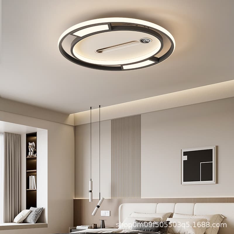 Three-color dimming fan light for bedroom｜Invisible fan blades｜Digital display｜Remote control｜Silent ≤35dB