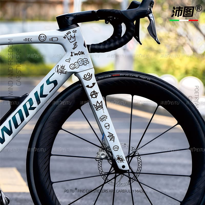 Cross-border bicycle stickers mountain bike downtube imp cartoon creative car stickers fun road frame decoration stickers