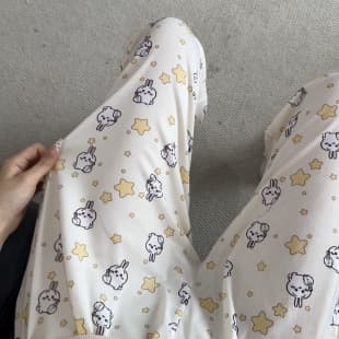 Wholesale Summer Lounge Pants Cotton-Like Sleep Pants Women Plaid Straight Wide Leg Casual Home Pants Wear-Out Pants