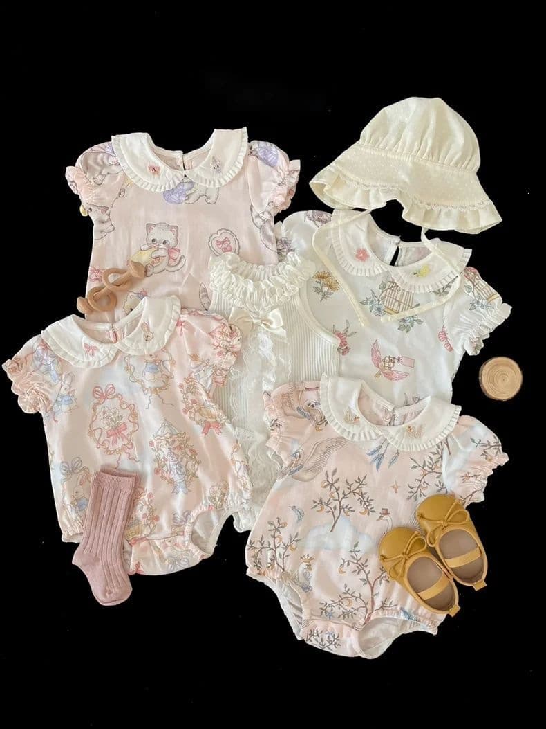 Baby Clothes Summer Baby Short Sleeve Bodysuit Summer Fashionable Casual Infant Super Cute Printed Diaper Shirt