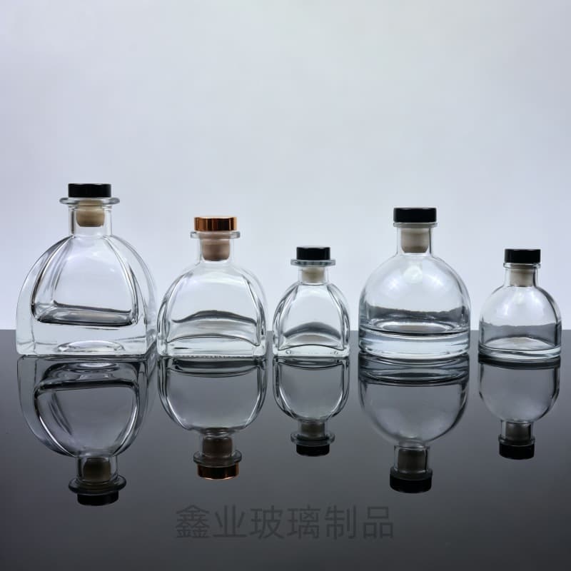 Mongolian Yurt Glass Aroma Bottle DIY Flameless Half-Round Scented Empty Bottle Rattan Diffuser Dried Flower Decoration Refill Bottle
