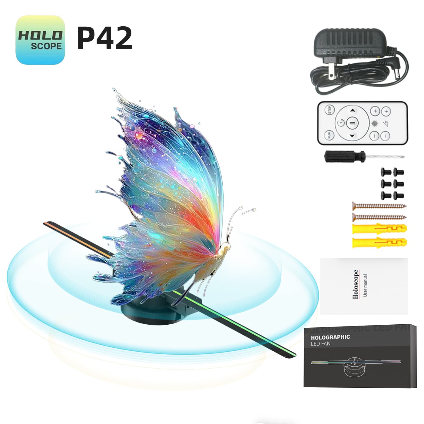 Cross-border Hot Selling Naked-eye 3D Holographic Fan Floating LED Air Projection Transparent Display Screen New Traffic Attraction Advertising
