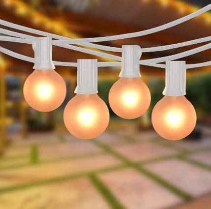 Cross-Border Best-Selling Ul Certified G40 Frosted White Tungsten Filament String Lights for Garden and Courtyard Holiday Decoration Frosted String Lights