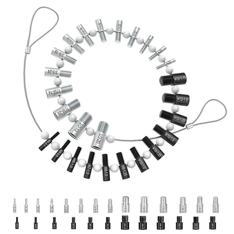 Cross-Border Hot-Selling 26-Piece Nut Bolt Thread Checker Metric-Imperial Thread Gauge Measuring Gauge Anti-Scratch Wear-Resistant Batch