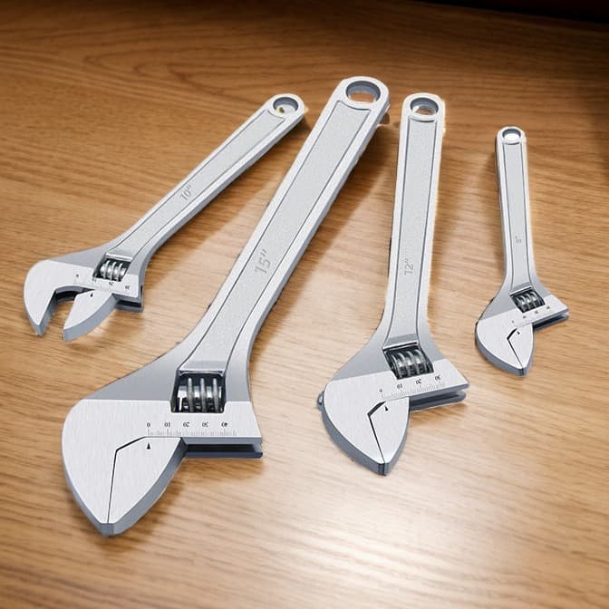 Large opening adjustable wrench industrial grade 4-inch, 15-inch, 24-inch various sizes and colors universal adjustable wrench wholesale