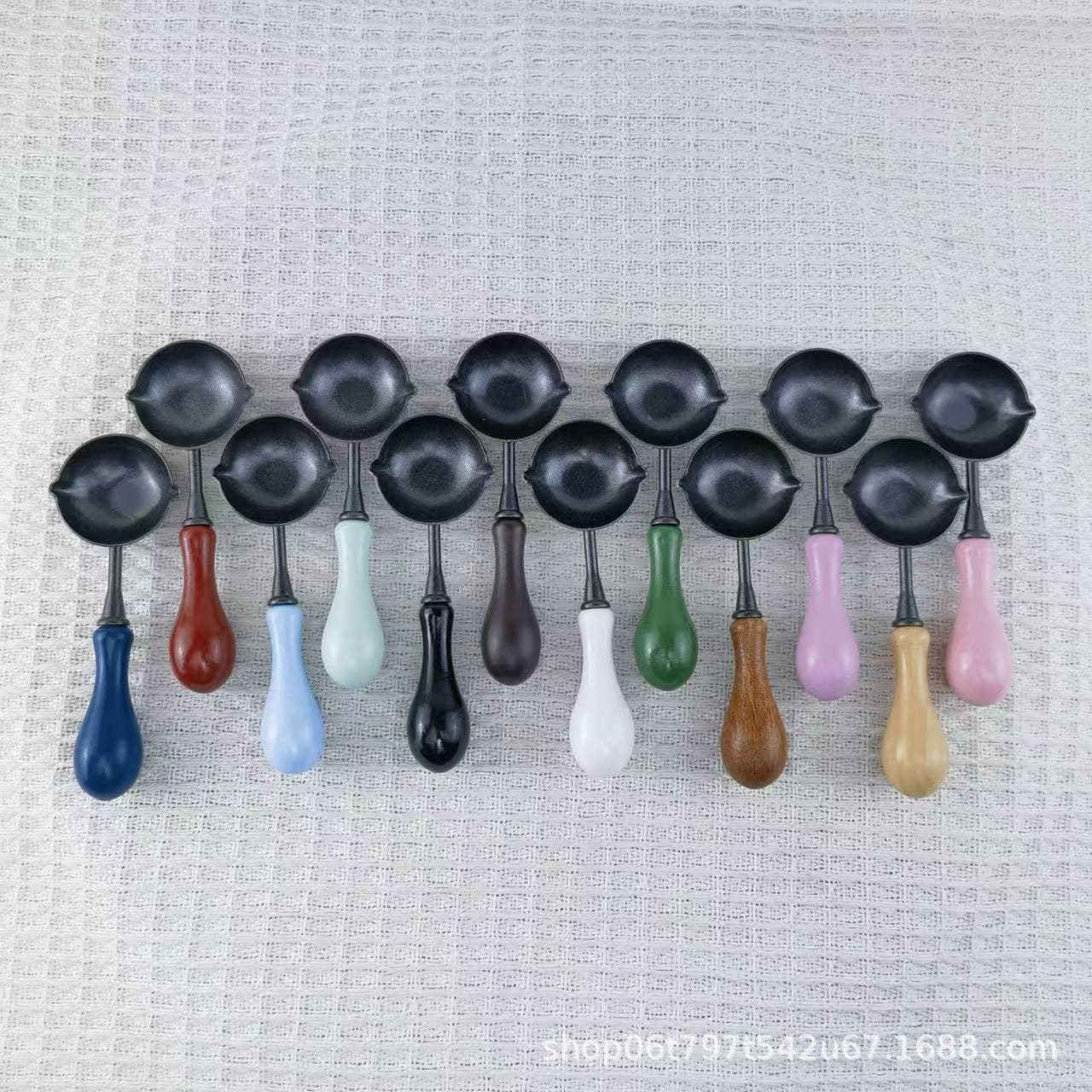 Fire paint non-stick spoon, fire paint double mouth spoon, fire paint seal heating fire paint wax tool, anti-stick and easy to clean