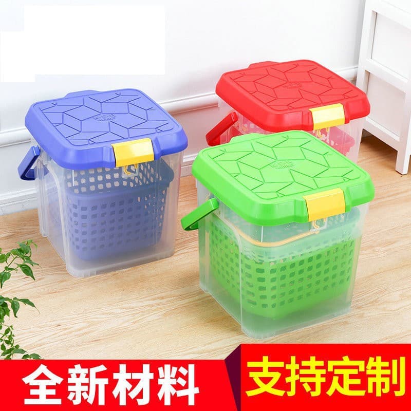 20L Car Wash Bucket Thickened PP Fishing Bucket Square Sit-On Lid Bucket with Handle Multifunctional Fishing Bucket Car Wash Bucket