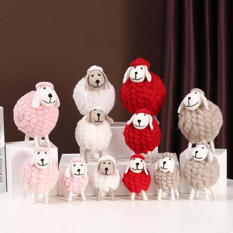 Creative Plush Sheep Cute Wool Lamb Doll Christmas Export Toy Living Room TV Cabinet Decoration Gift