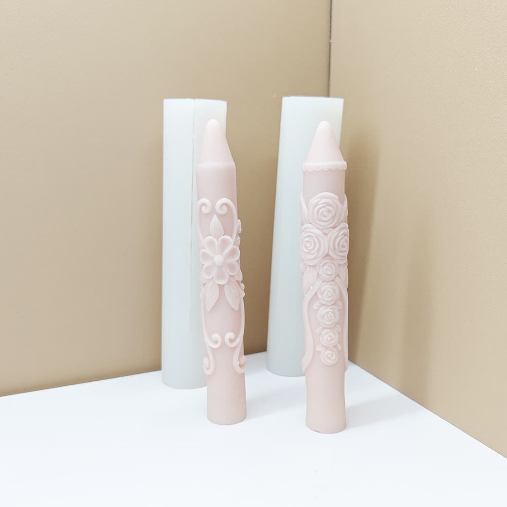 Rose Soy Wax Candle Aroma Sculpture Mold Classic Pattern Candle Silicone Mold Cross-border Best Seller